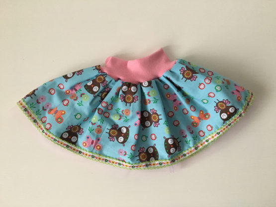 Jupe bébé bleu avec oiseaux