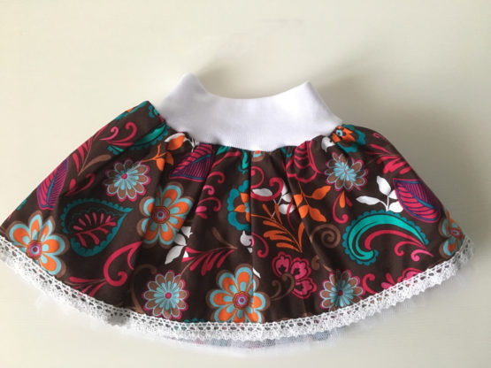 Jupe bébé brunes à fleurs