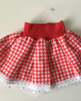 Jupe bébé rouge et blanc