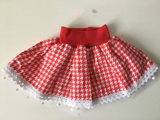 Jupe bébé rouge et blanc