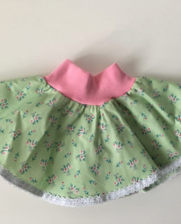 Jupe bébé verte à fleurs