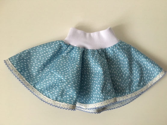 Jupe bébé avec gouttes d'eaux et dentelle à fleurs